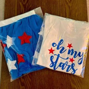 Girls “Oh My Stars” skirt and t-shirt